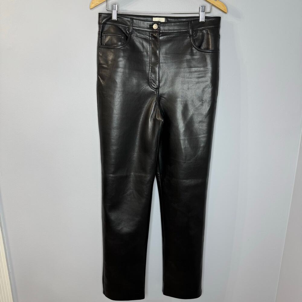 Wilfred The Melinda Pant High-waisted Vegan Leather Straight Leg Sz 10 - Picture 7 of 12